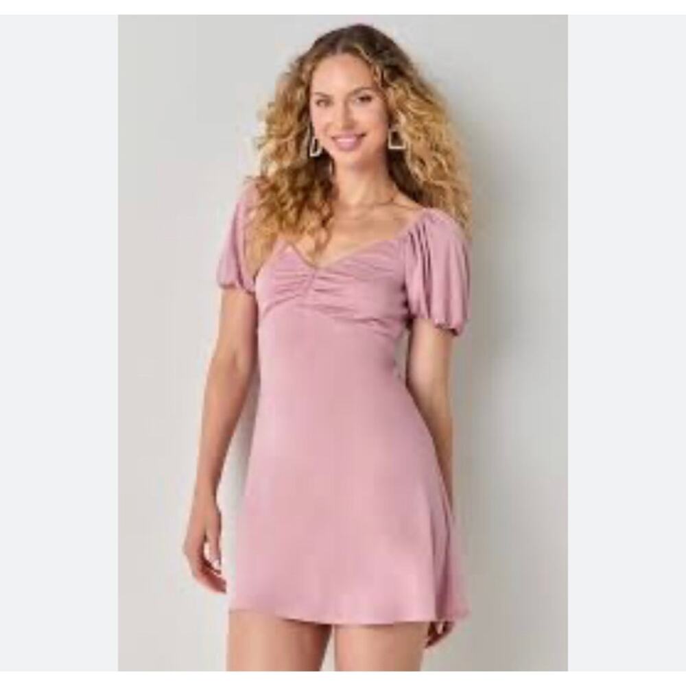 Francesca’s Blue Rain Jessie cinch front mini dress size XS